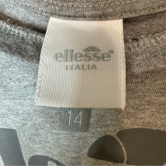 Ellesse Grey Short Sleeve Logo T Shirt Mini Dress. Size 14 - Picture 2 of 7